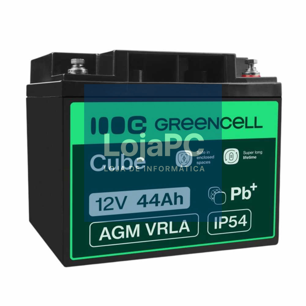 Bateria Chumbo Gel AGM 12V 44A GREEN CELL