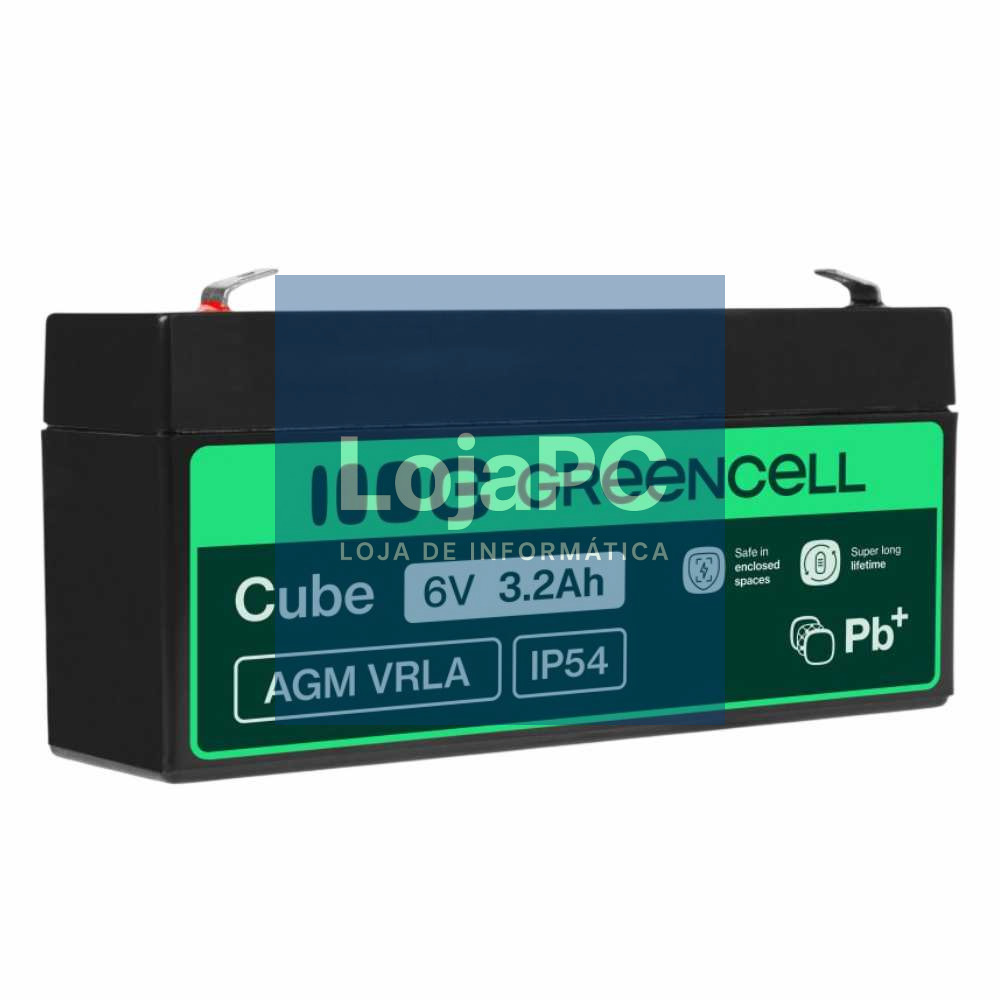 Bateria Chumbo Gel AGM 6V 3.3A GREEN CELL