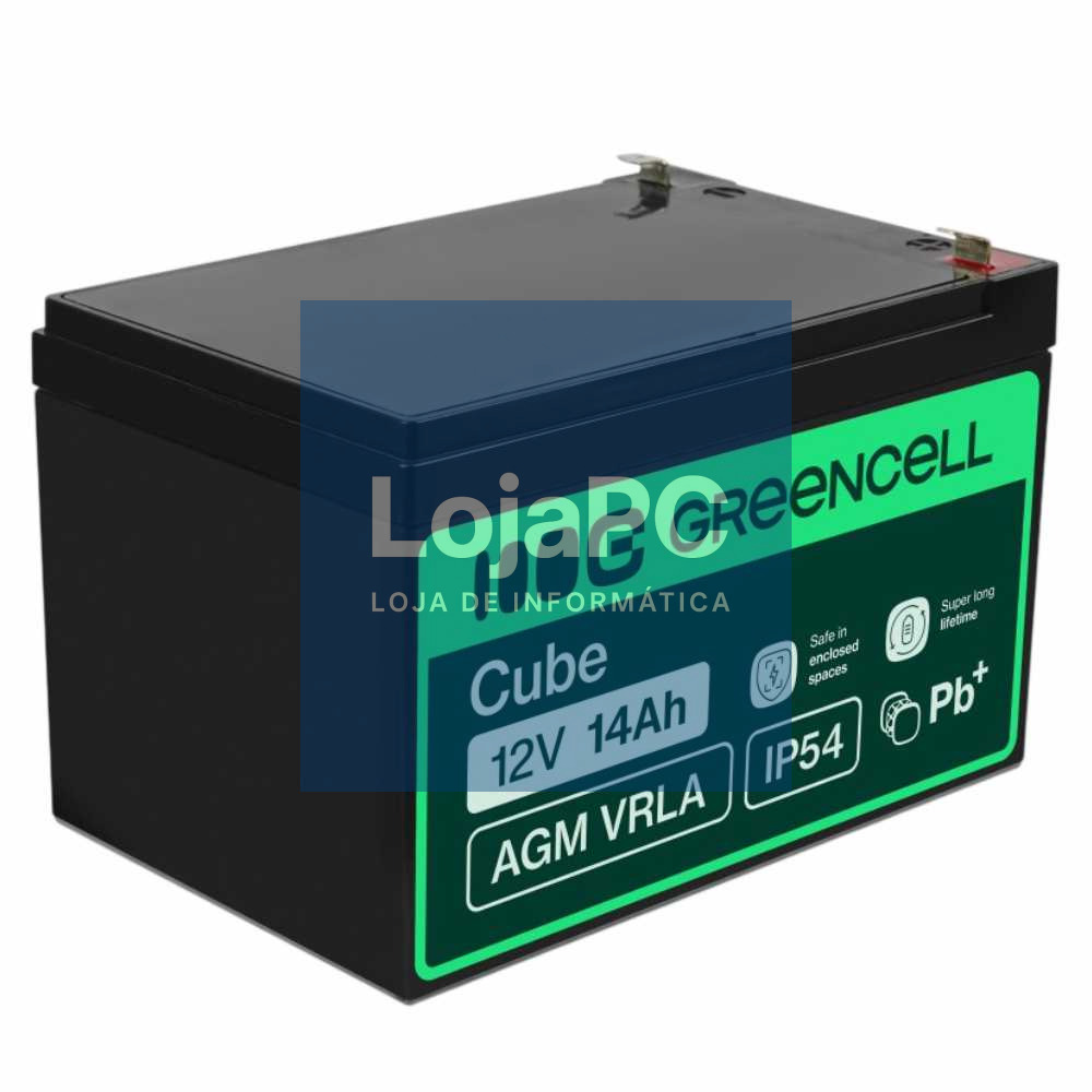 Bateria Chumbo Gel AGM 12V 14A GREEN CELL