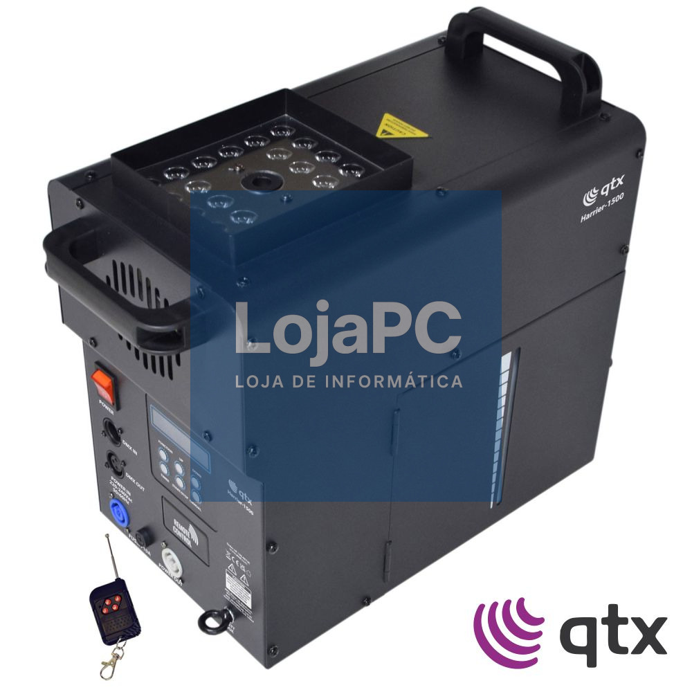 Máquina De Fumos Geiser 1500W 24 LEDS 3W RGB DMX QTX
