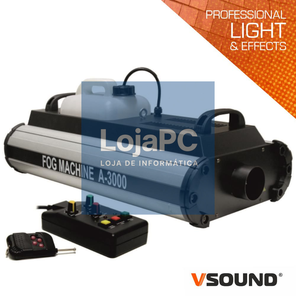 MÁQUINA DE FUMOS 3000W DMX E COMANDO VSOUND