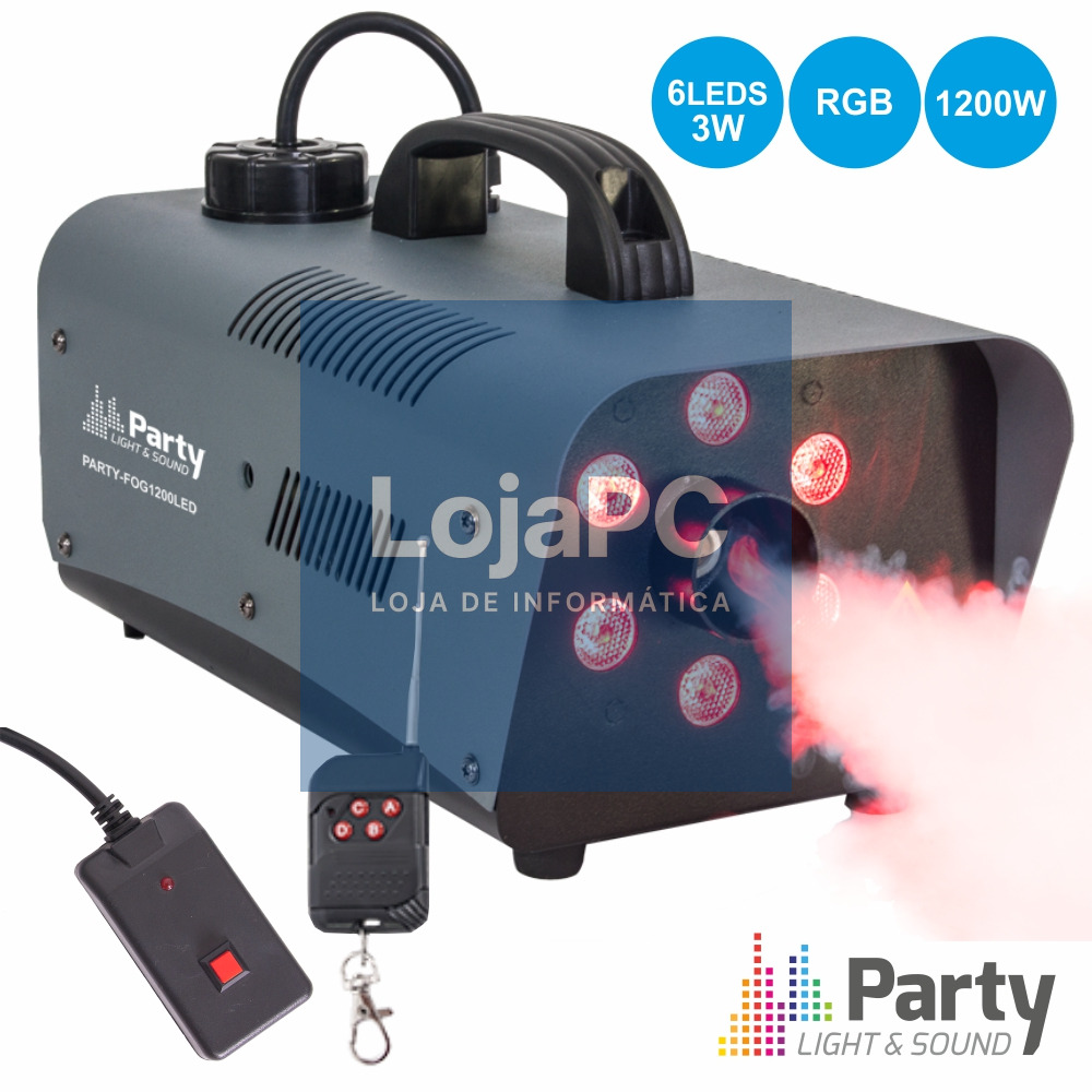 MÁQUINA DE FUMOS 1200W 6 LEDS 3W RGB DMX PARTY