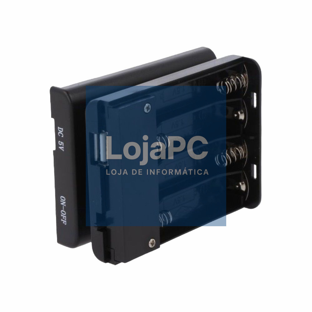 Suporte P/ 4 Pilhas AA C/ Tampa Interruptor e USB-A Fêmea