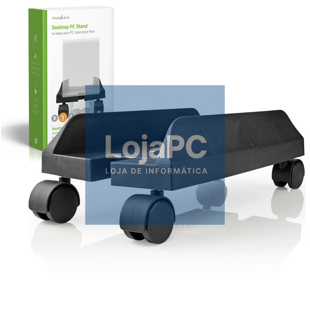 Suporte Computador C/ Rodas Preto NEDIS