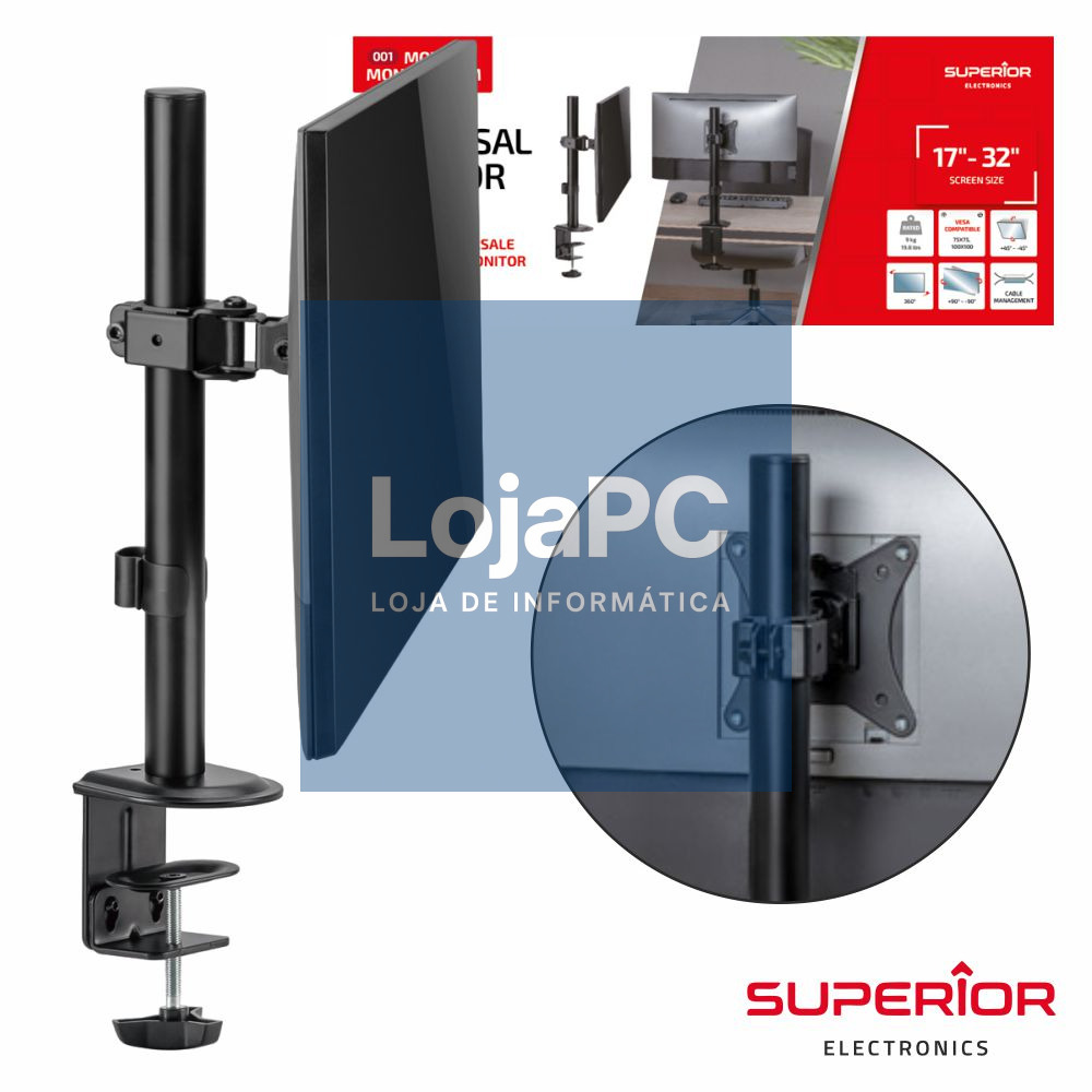 Suporte P/ Monitor PC 17/32" 9kg VESA 100/100
