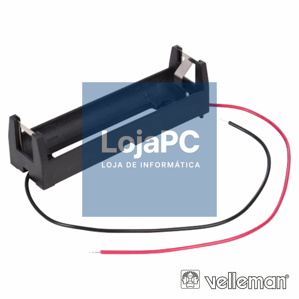 SUPORTE P/ 1 PILHA 18650 C/ FIOS P/ SOLDAR VELLEMAN