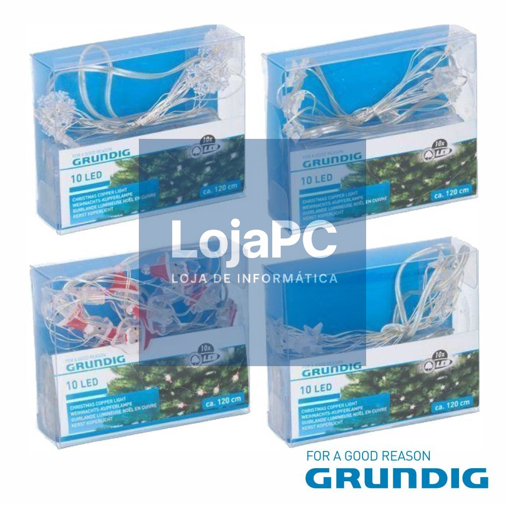 CONJUNTO DE LUZES C/ 10 LEDS BRANCO 1.2M GRUNDIG