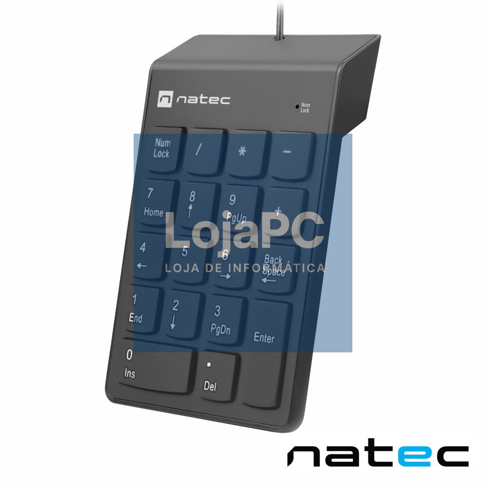 Teclado Numérico USB Portátil 18 Teclas C/ Cabo 1.5m NATEC