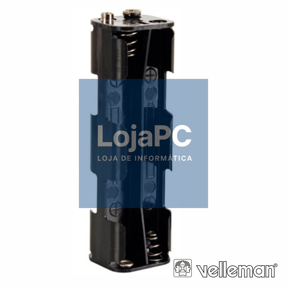 SUPORTE P/ 8 PILHAS AA C/ TERMINAIS CLIP VELLEMAN