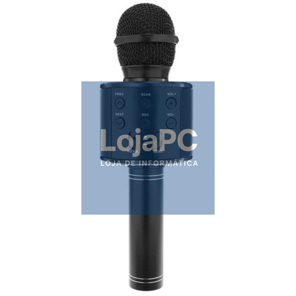 Microfone S/ Fios C/ Coluna Bluetooth Preto
