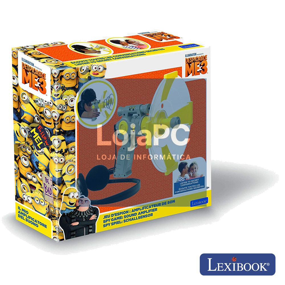 PISTOLA DE ESPIONAGEM P/ CAPTURAR SONS MINIONS LEXIBOOK