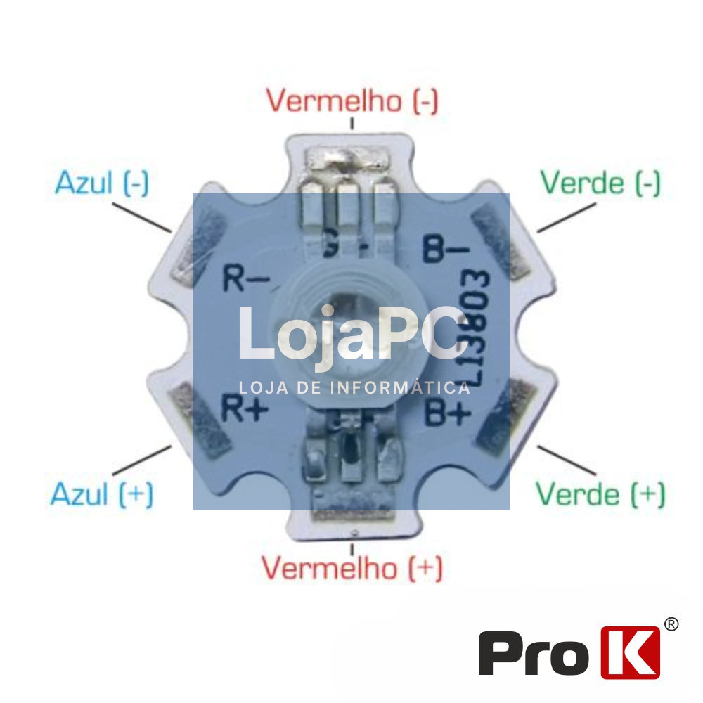 LED ALTO BRILHO 3W RGB PROK