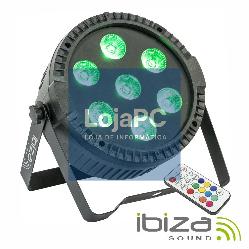 Projetor Par C/ 7 LEDS 6W RGBW DMX IBIZA