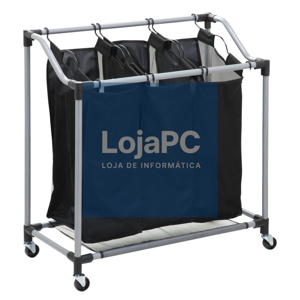 Carro C/ Rodas Para Roupa 3 Divisões