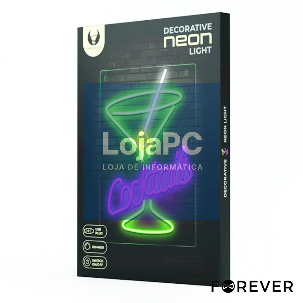 Luz LED Neon Em Forma de Cocktail