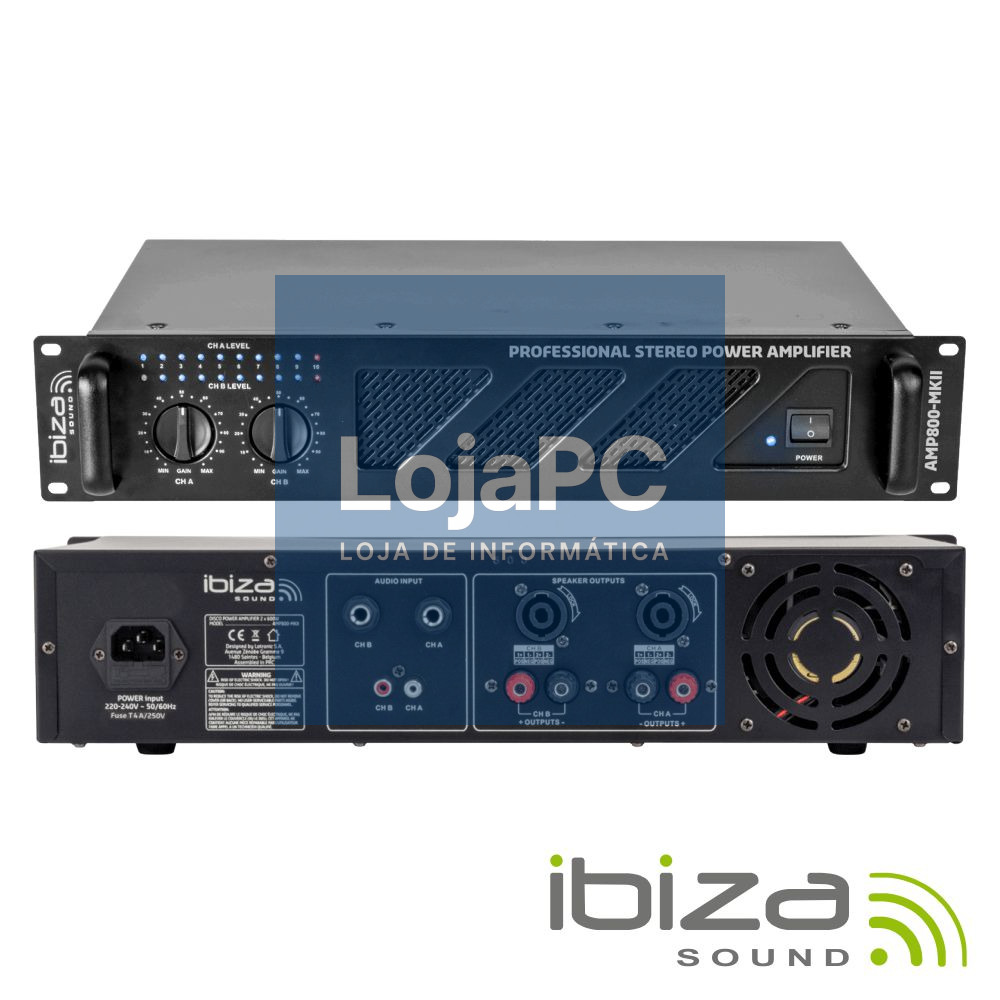 AMPLIFICADOR ÁUDIO 19" 2X600W IBIZA