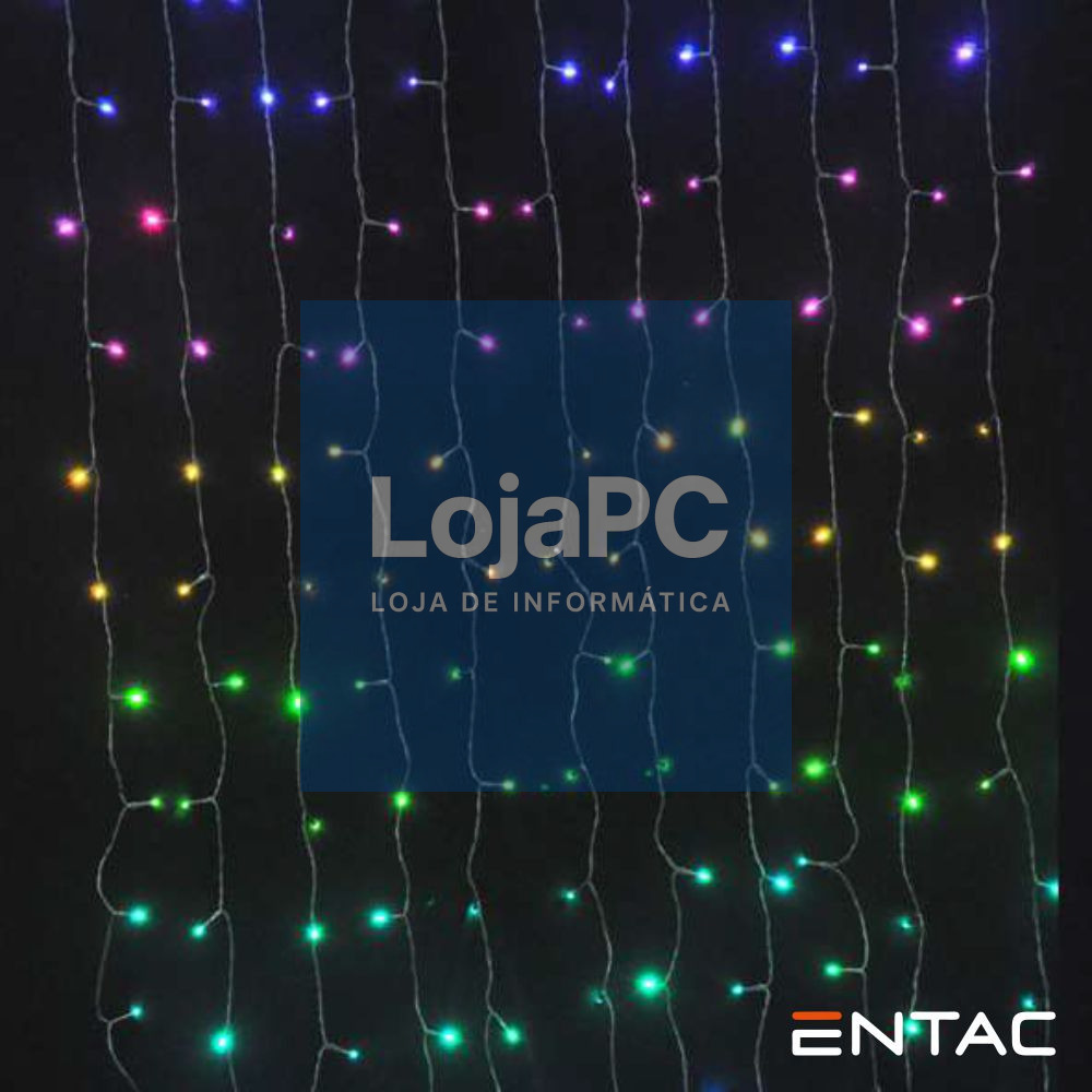 Grinalda 144 LED RGB Cortina 1x1.5m C/ Comando ENTAC