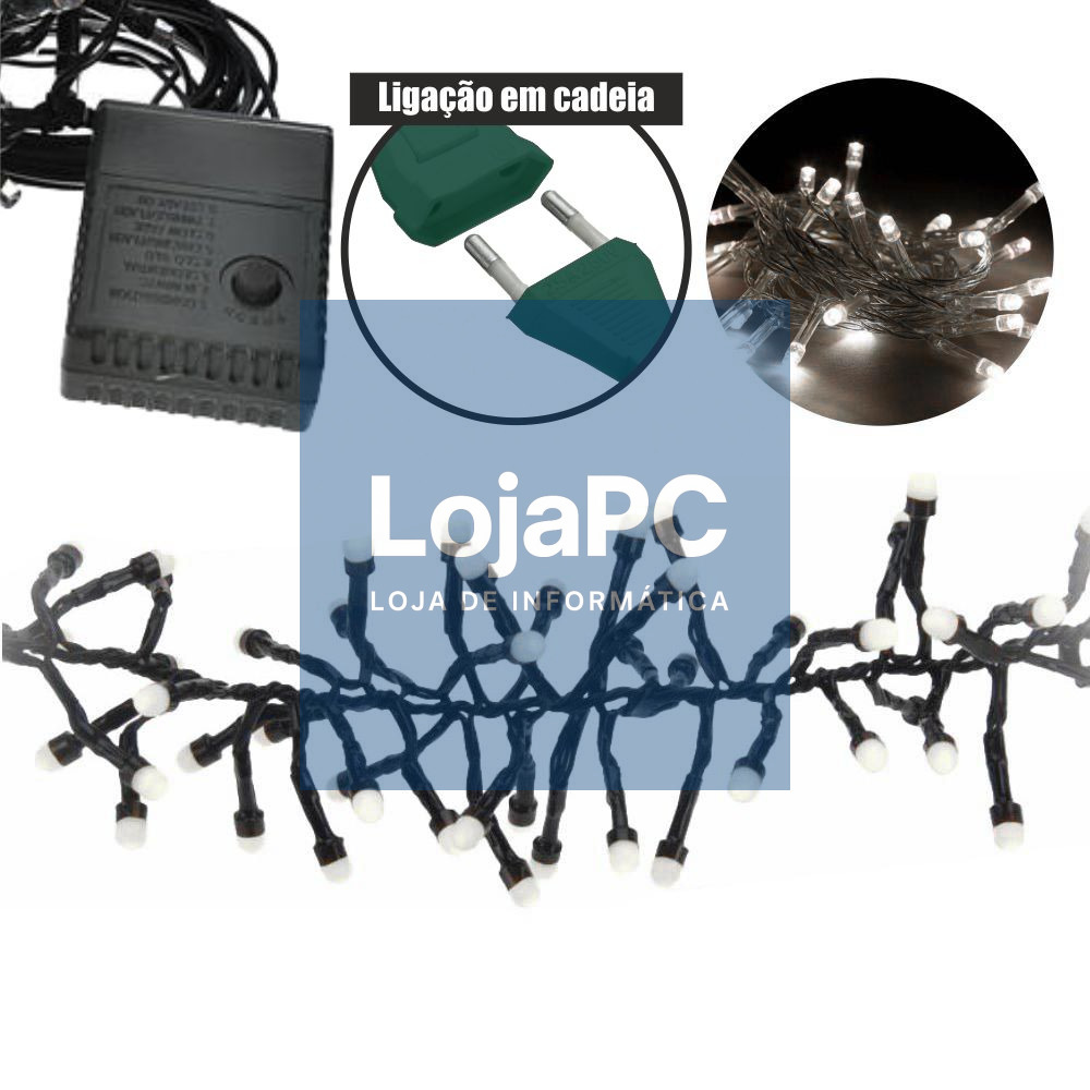Conjunto De Luzes Natal C/ 100 LEDS Branco