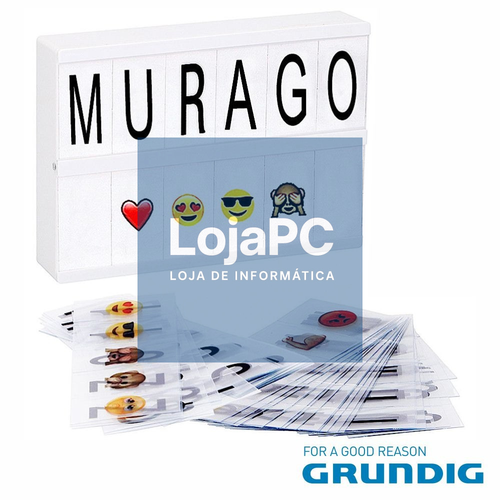 CAIXA DE LUZ 8 LEDS A5 100 LETRAS 21X15X4.1CM GRUNDIG
