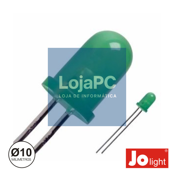 LED 10MM ALTO BRILHO VERDE DIFUSO JOLIGHT