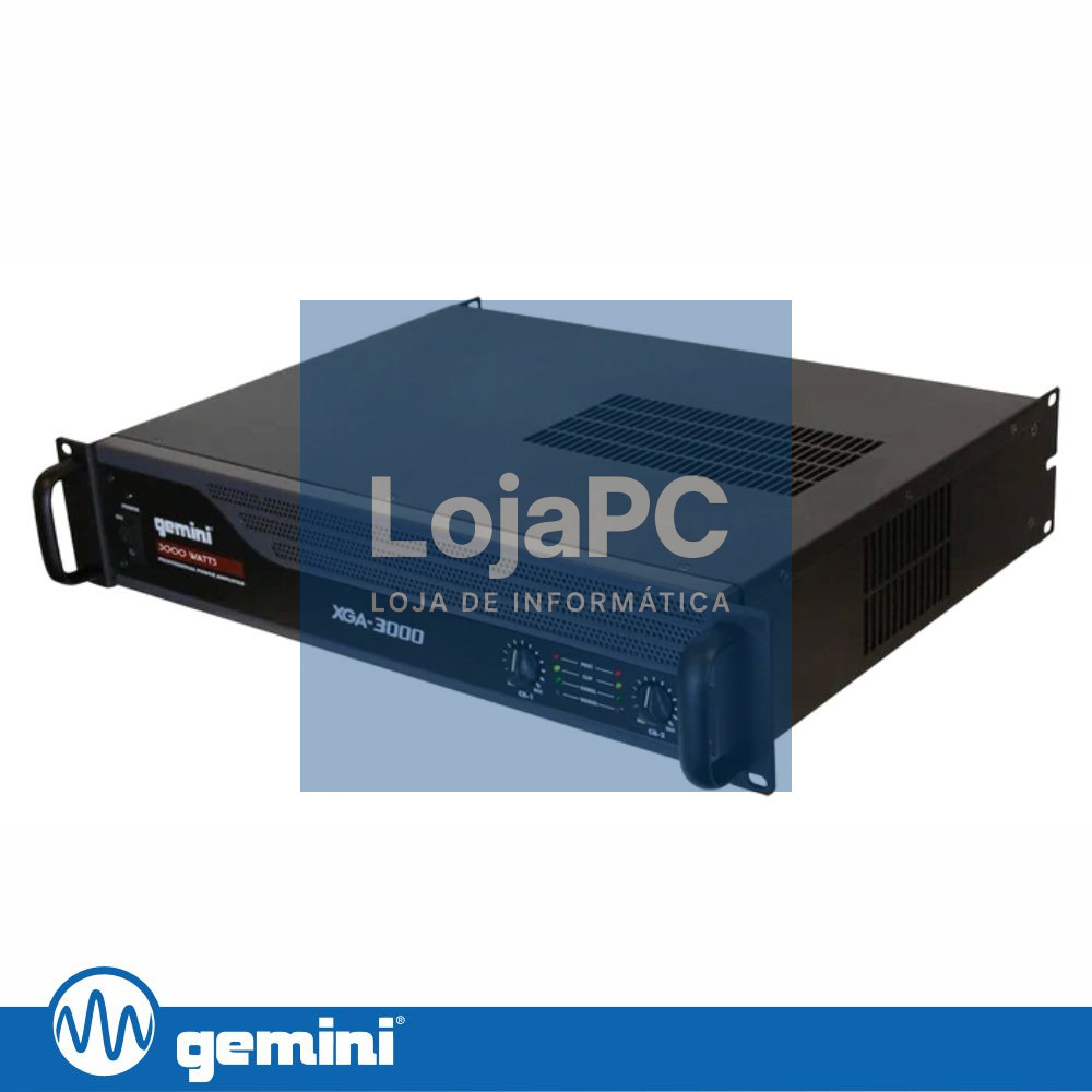 Amplificador Áudio 19" 3000W 2 Canais GEMINI