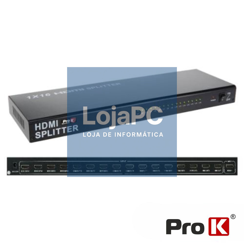DISTRIBUIDOR HDMI AMPLIFICADO 1 ENTRADA 16 SAÍDAS PROK