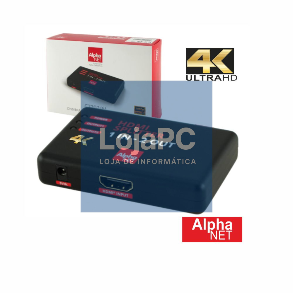 DISTRIBUIDOR HDMI AMPLIFICADO 1 ENTRADA 2 SAÍDAS 4K