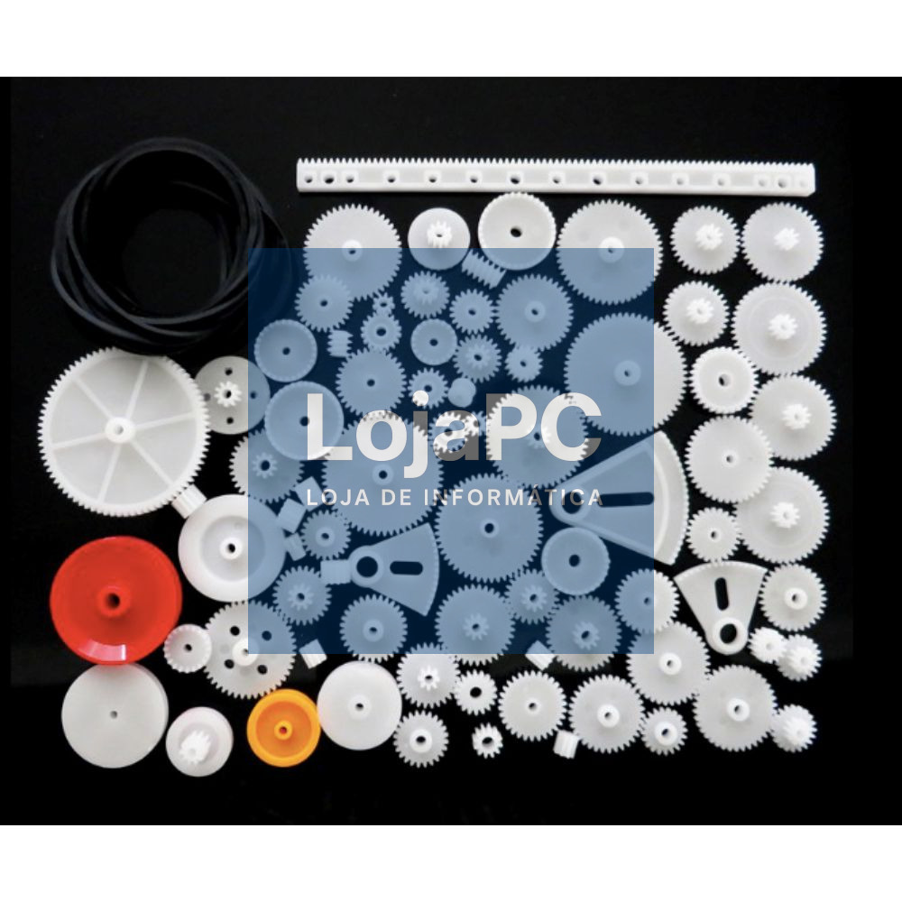 KIT DE ENGRENAGENS PLÁSTICO DE REDUÇÃO DUPLA 81 PEÇAS