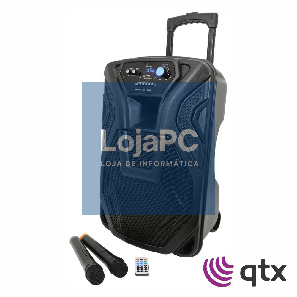 Coluna Amplificada 12" 80W USB/BT/VHF/MIC/Bat QTX