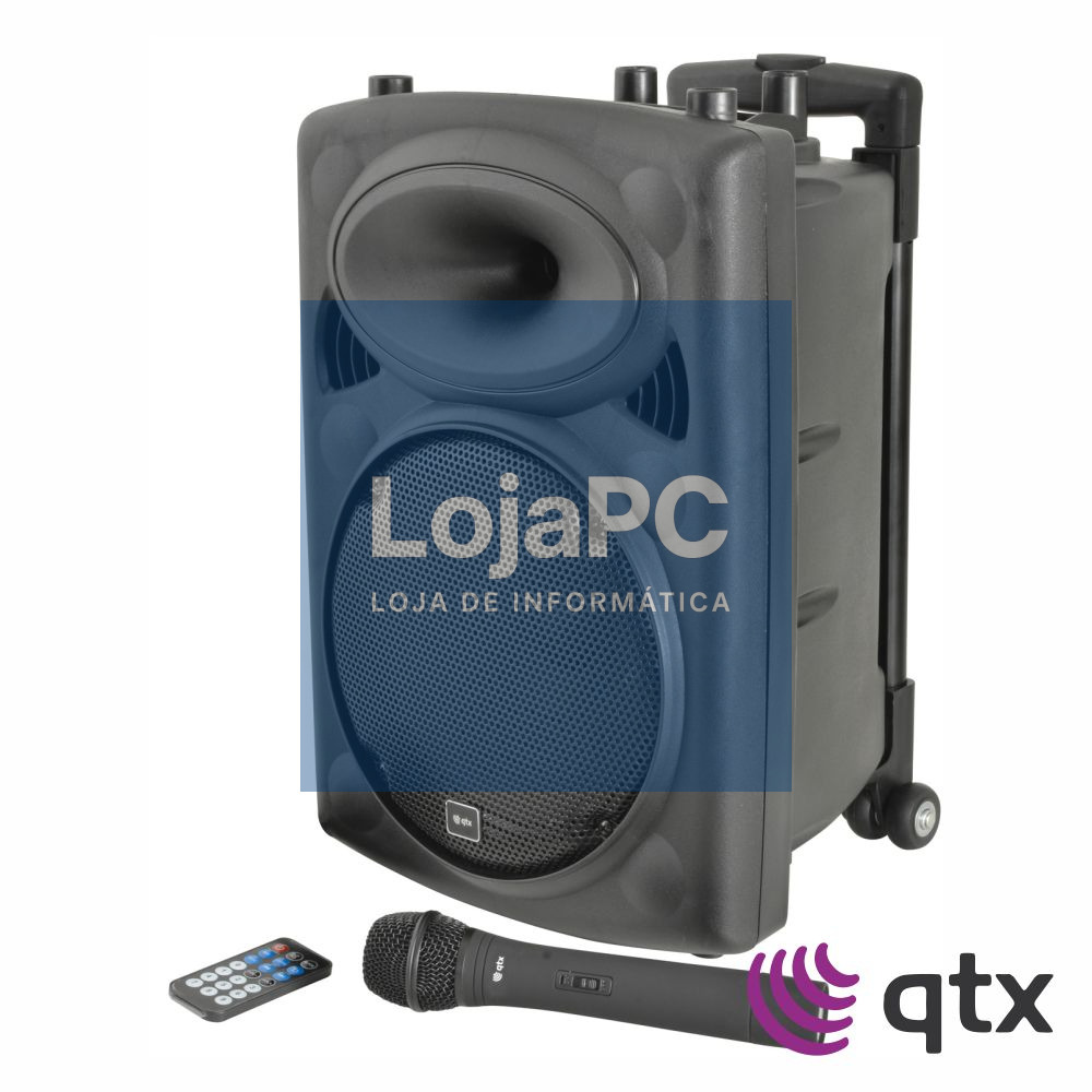 Coluna Amplificada 10" 80W BT/UHF/Bat/TWS QTX