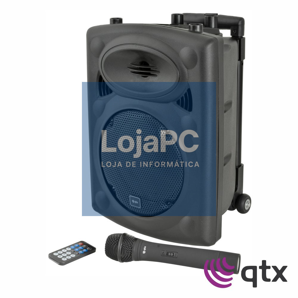 Coluna Amplificada 8" 50W BT/UHF/Bat/TWS QTX