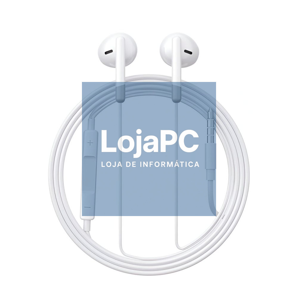 Auscultadores C/ Fios Stereo Jack 3.5 4p Branco