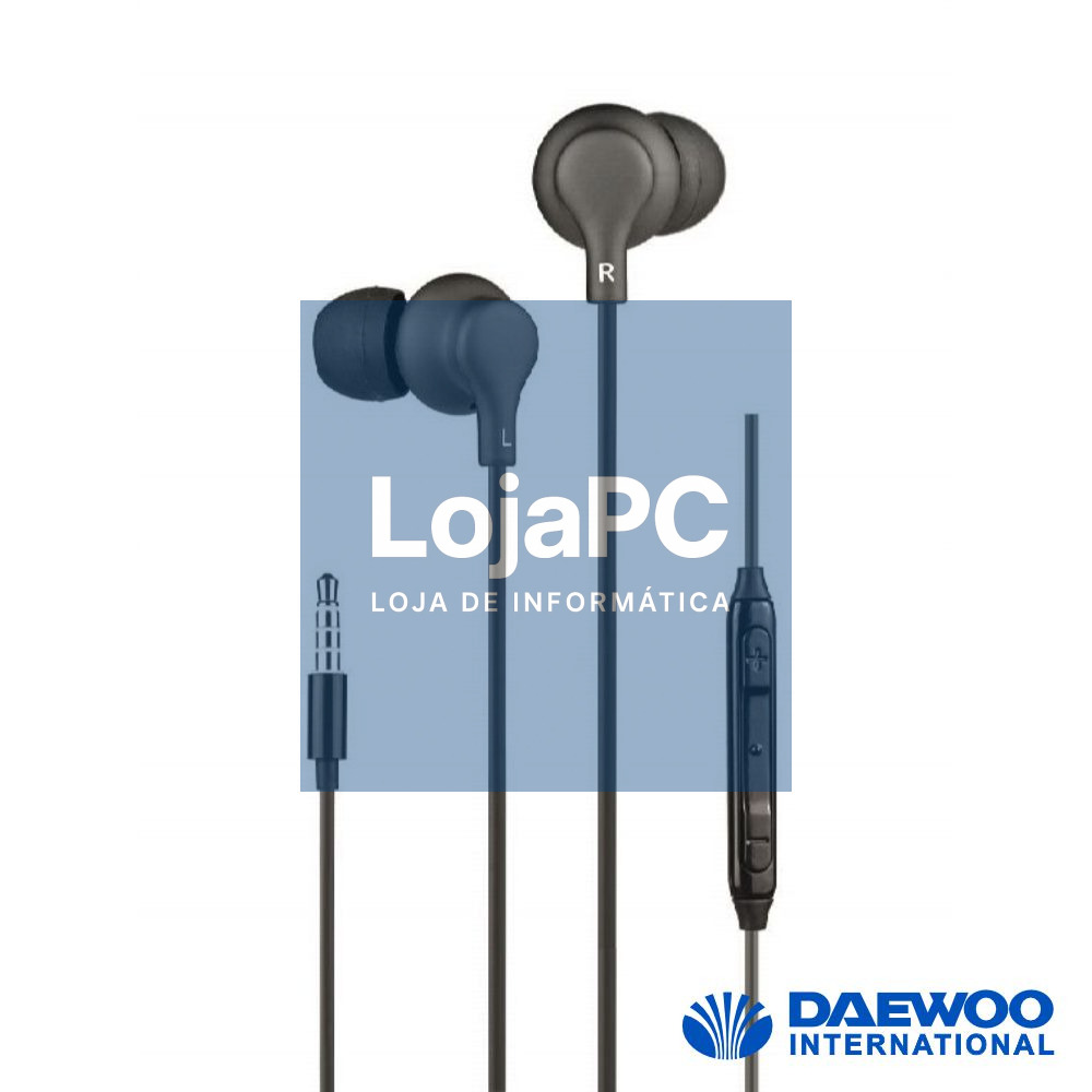 Auscultadores C/ Fios Stereo Jack 3.5 4p Preto DAEWOO
