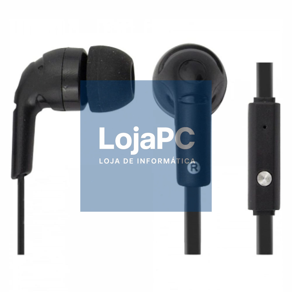 Auscultadores Stereo C/ Fios Pretos