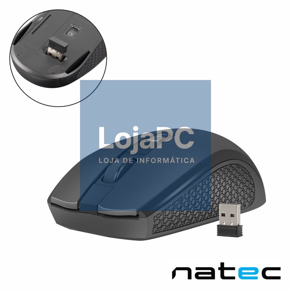 Rato Óptico S/ Fios 800-1200-1600DPI USB Preto NATEC