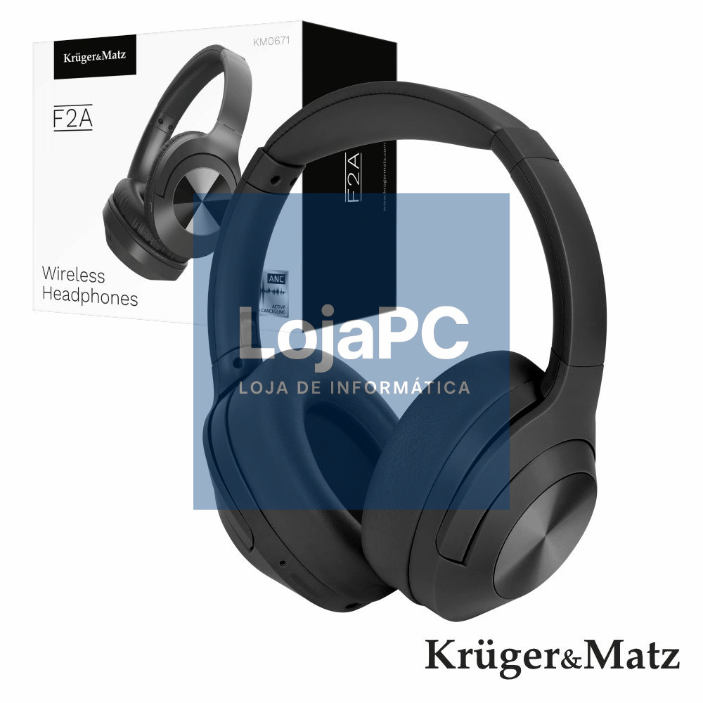 Auscultadores Bluetooth S/ Fios C/ MIC ANC F2A KrugerMatz