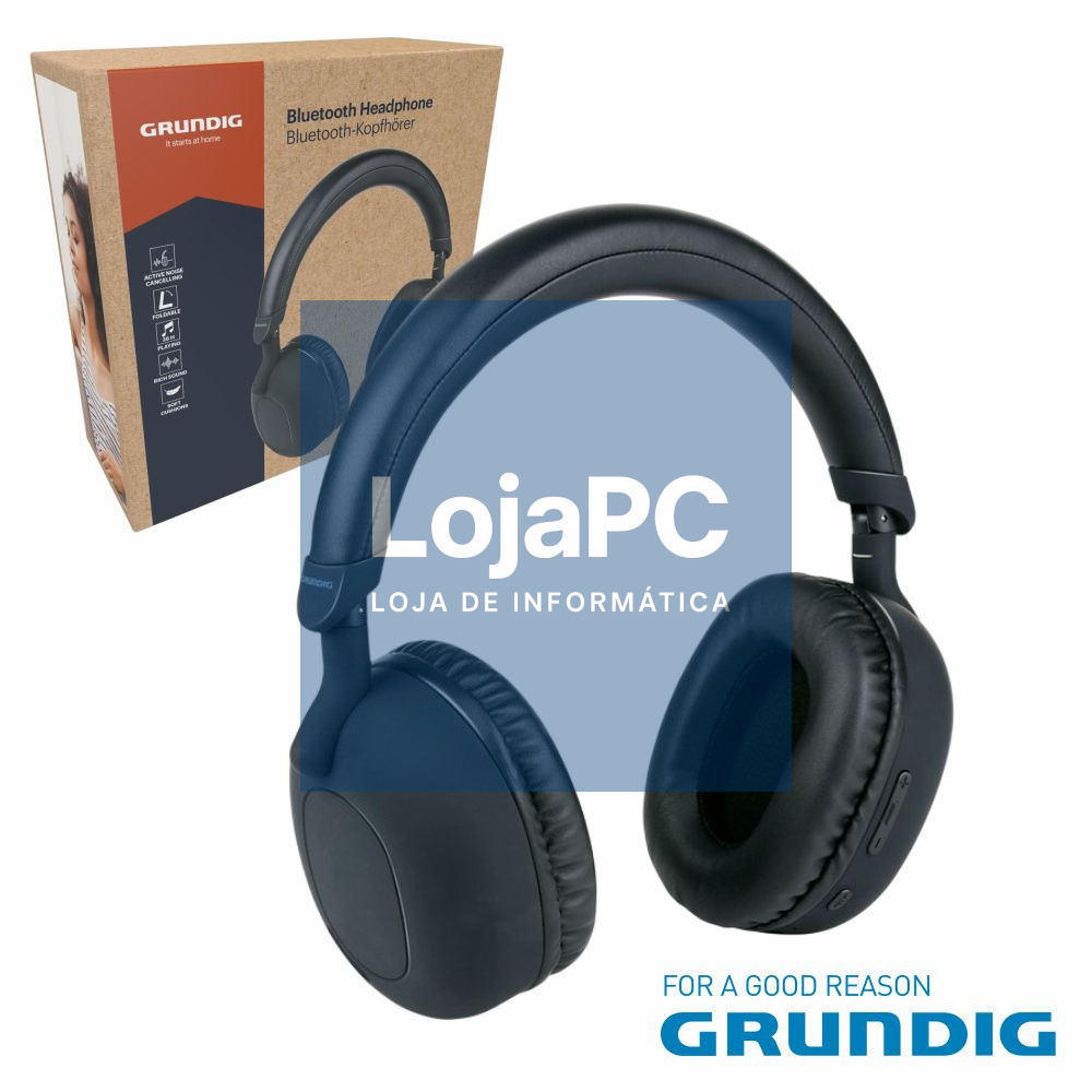 Auscultadores Bluetooth S/ Fios ANC 300mAh Preto GRUNDIG