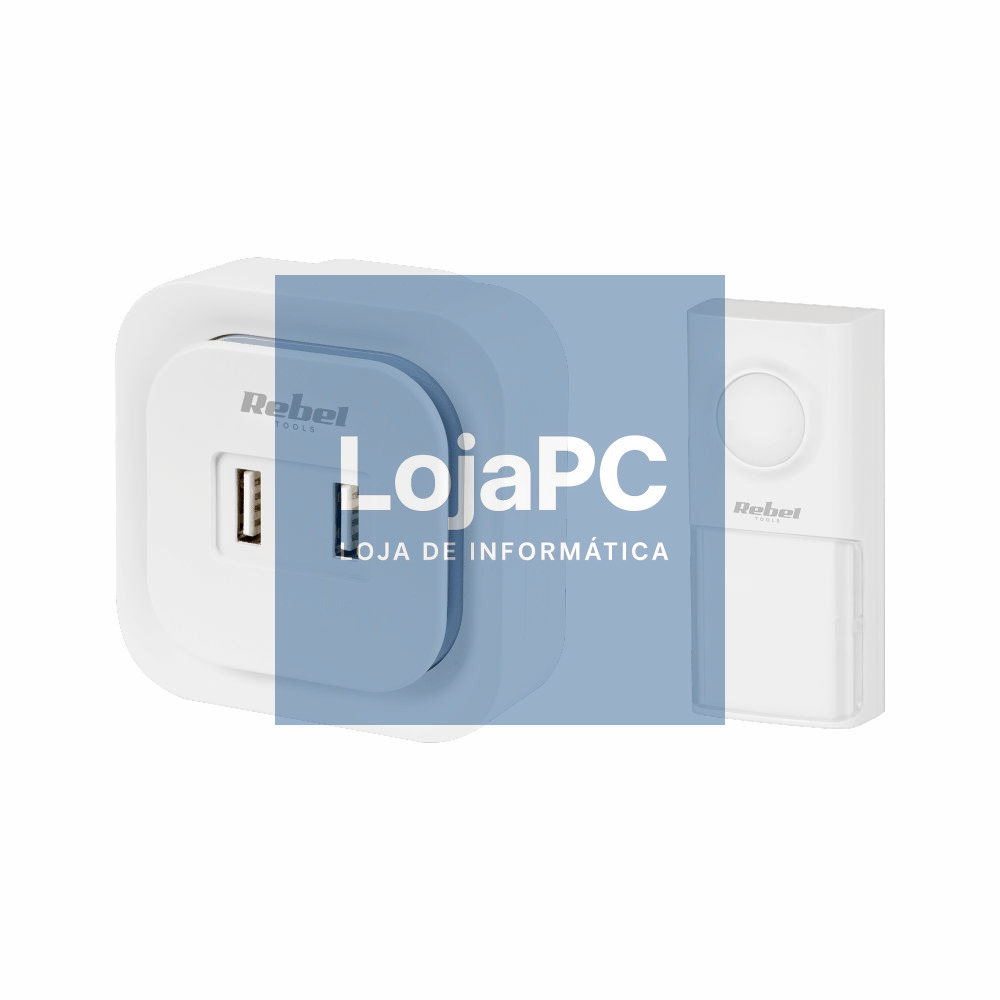 Campainha S/ Fios C/ 1 Receptor 2x USB-A 230V 150m REBEL