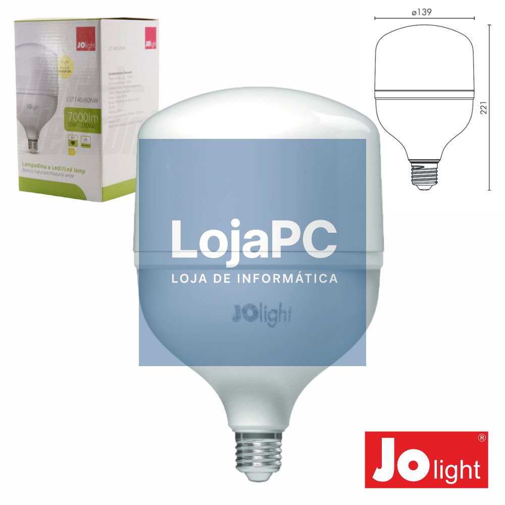 Lâmpada LED E27 T140 50W 230V 4000K 7000lm JOLIGHT