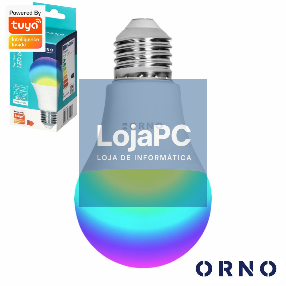 Lâmpada LED E27 A60 5.5W RGBW 6000K 800lm TUYA ORNO