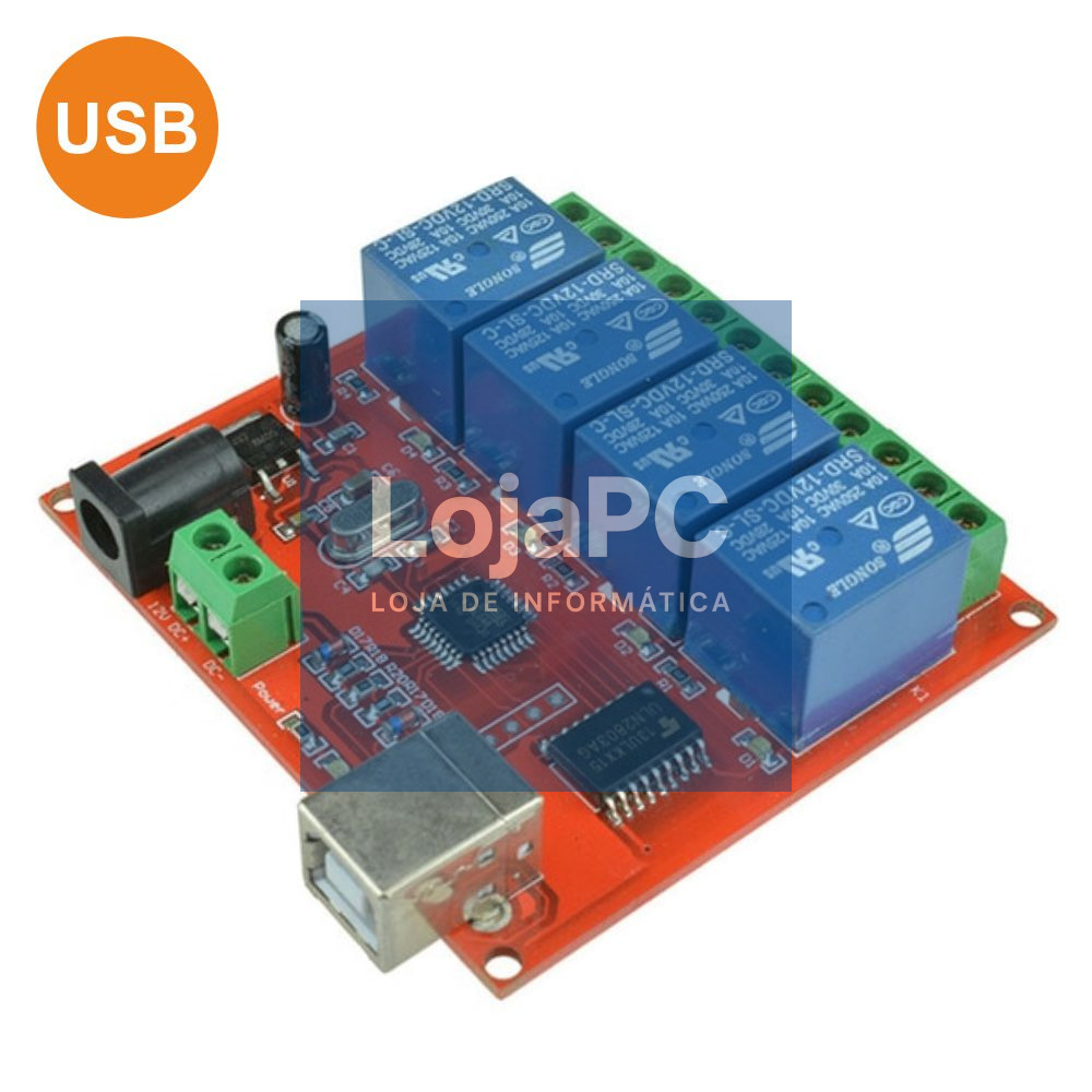 MÓDULO RELÉS USB 4 CANAIS 12V