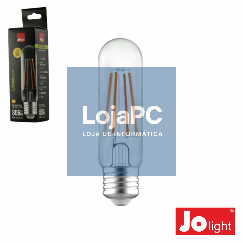 Lâmpada LED E27 T32 Filamento 6.5W 230V 2700K 806lm JOLIGHT