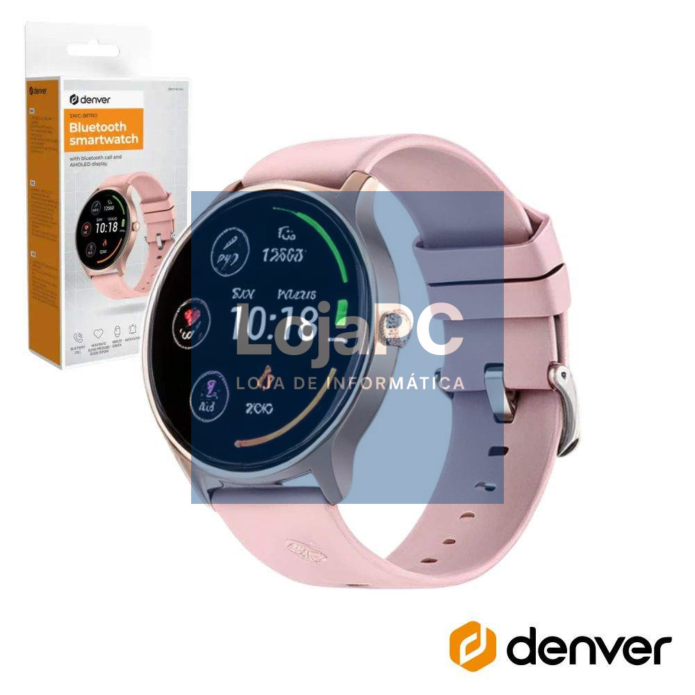 SmartWatch AMOLED P/ Android e iOS Rosa IP67 DENVER