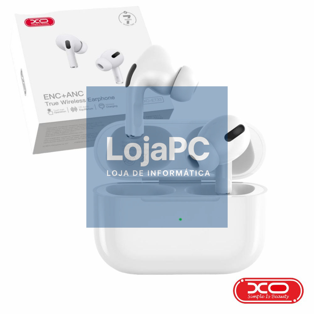 Auriculares Earbuds TWS ANC+ENC Bluetooth 5.3 Branco XO