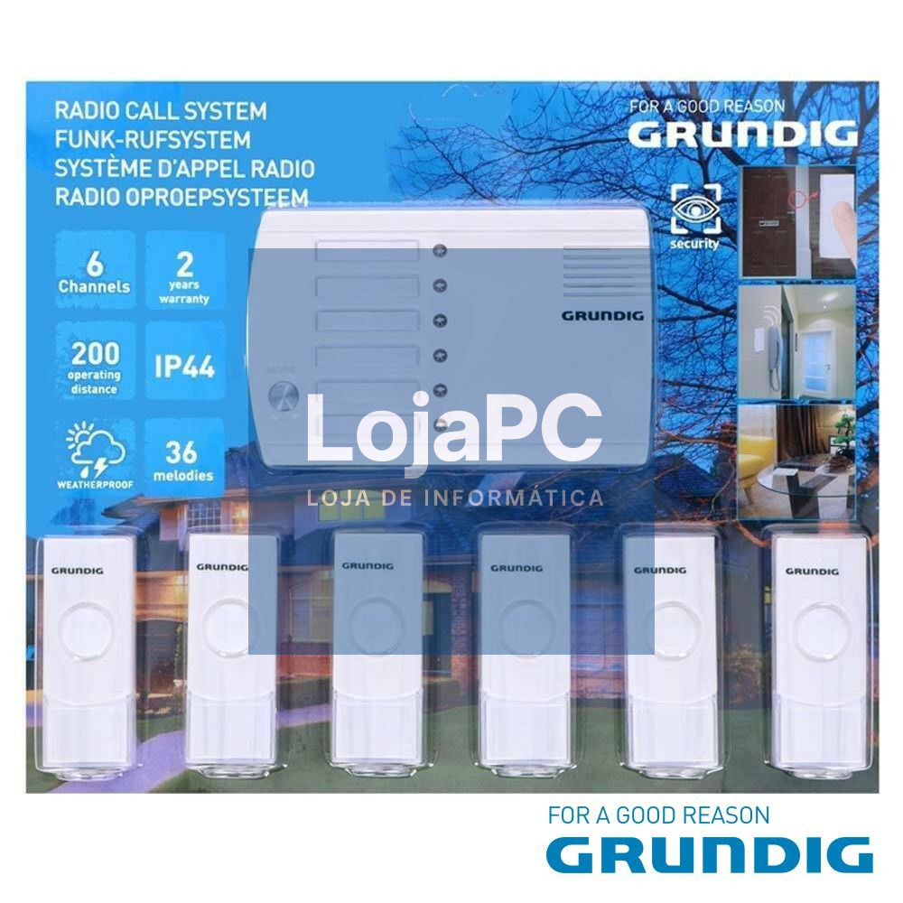 Campainha S/ Fios C/ 6 Canais IP44