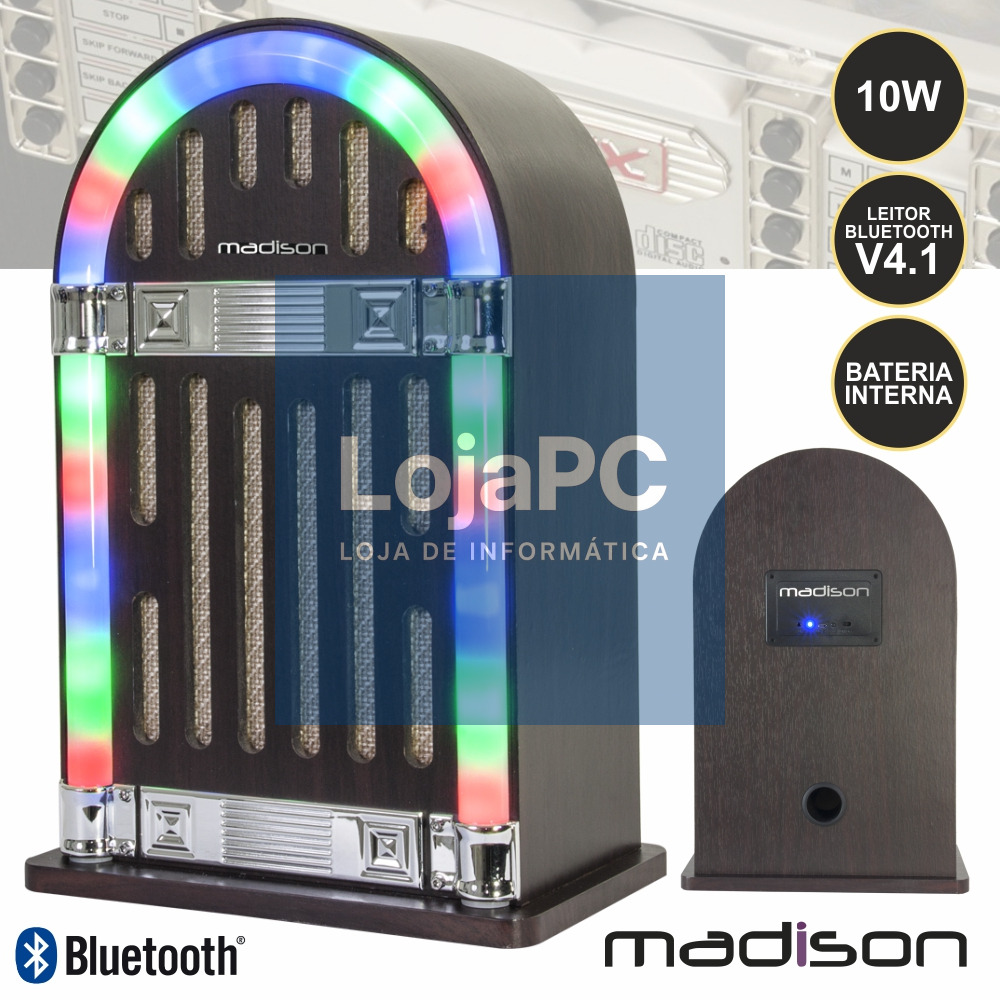 JUKEBOX C/ LEITOR BLUETOOTH BAT 10W