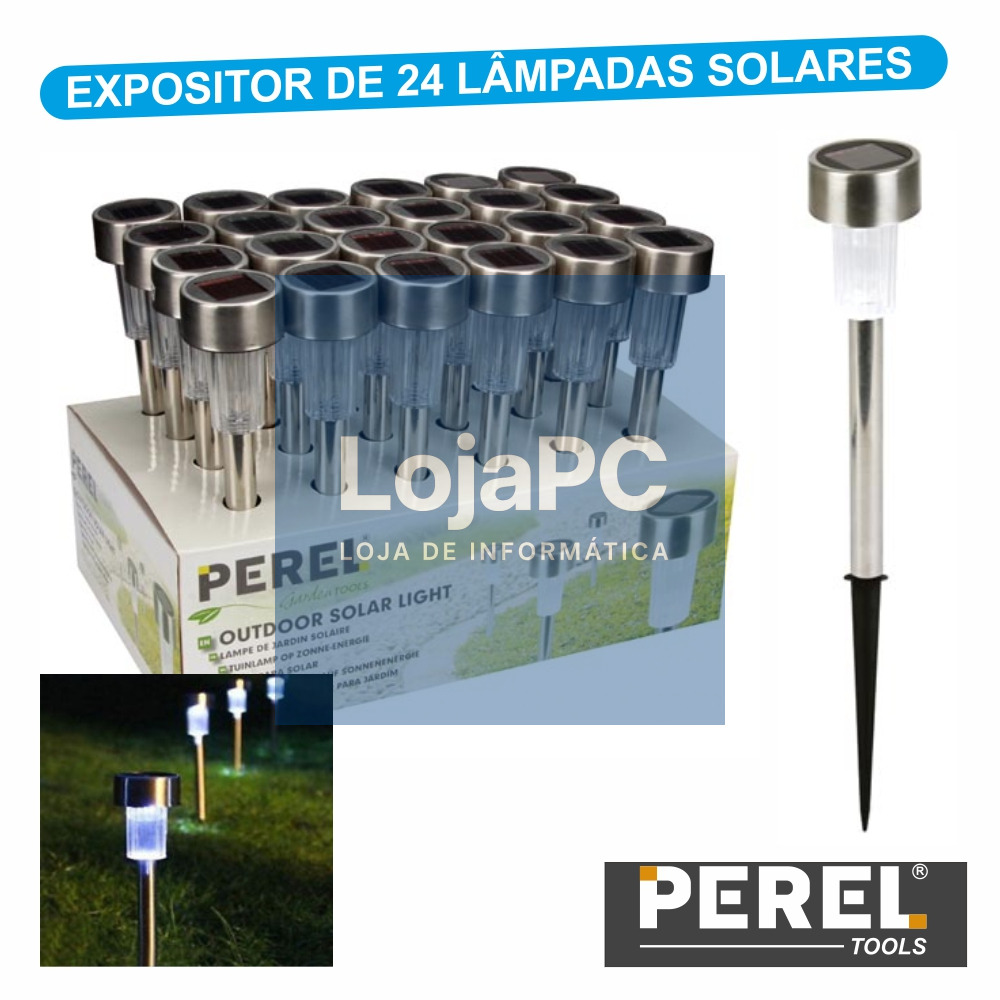 EXPOSITOR 24 CANDEEIROS EXTERIOR SOLAR 1 LED JARDIM