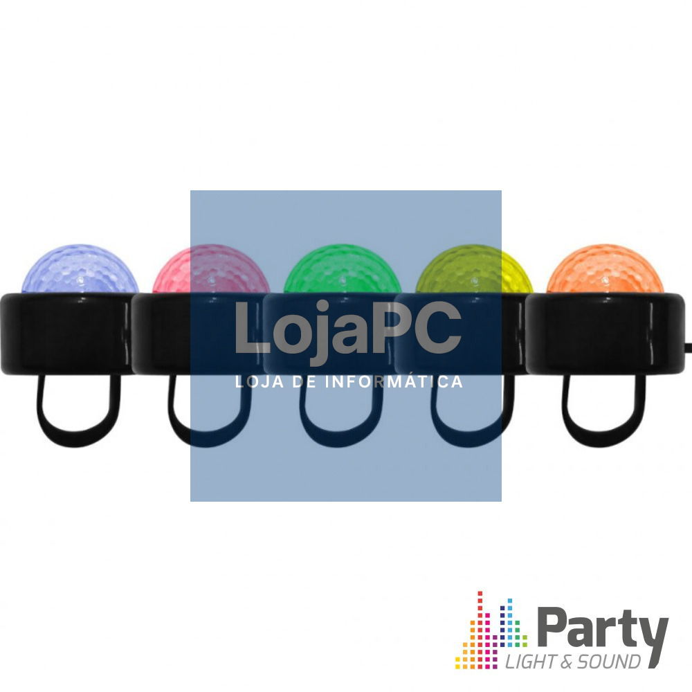 Conjunto de 5 Anéis LED RGB PARTY