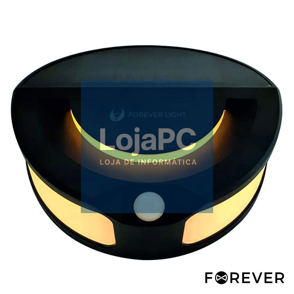 Luz LED Portátil 6W 3000K C/ Sensor PIR Painel Solar FOREVER