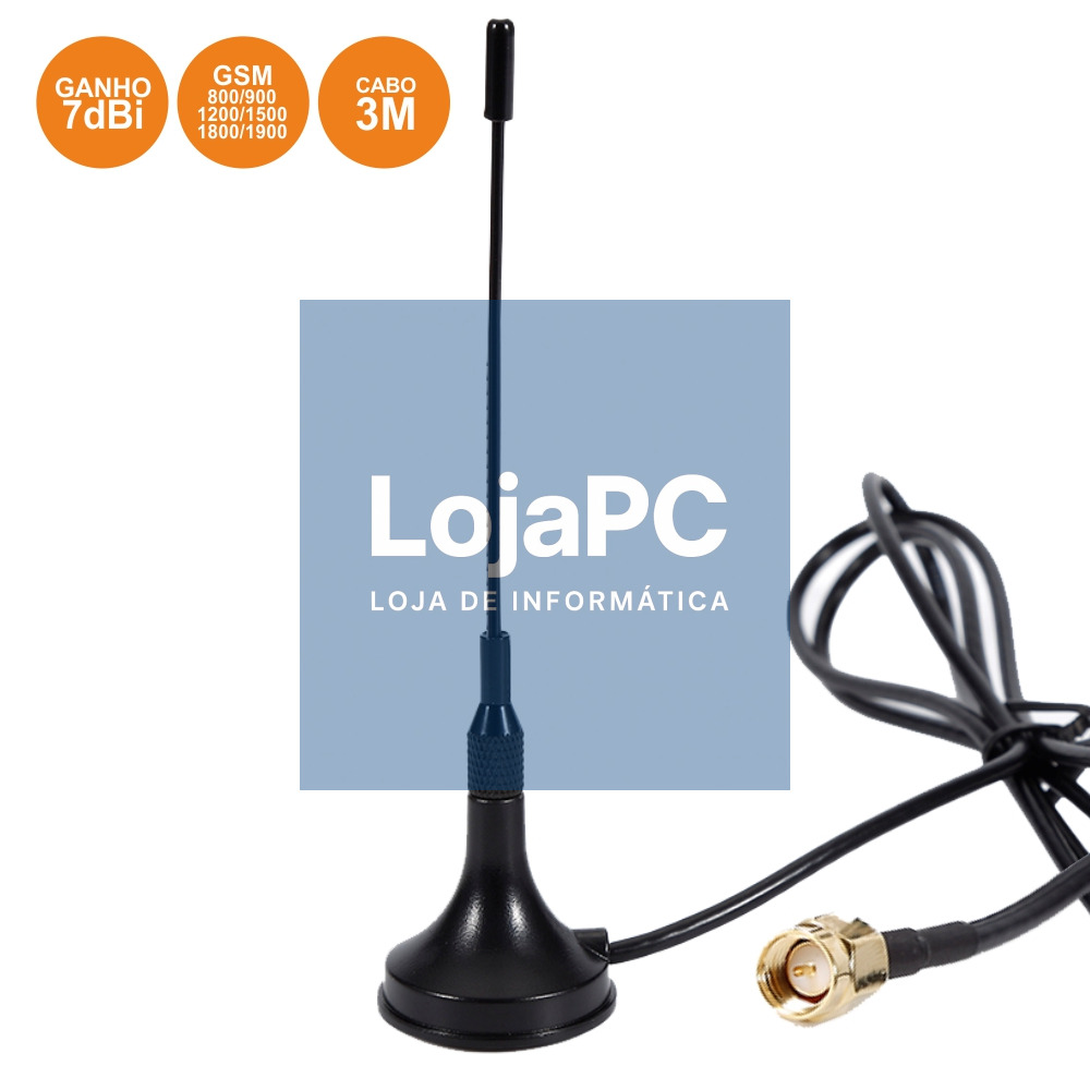 ANTENA AMPLIFICADA 7DBI P/ GSM 900/1800MHZ